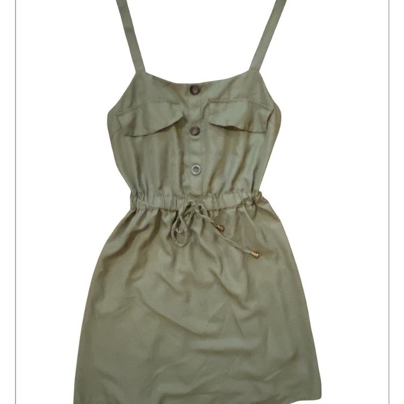 Charlotte Russe Olive Green mini sleeveless dress size medium - Picture 4 of 5